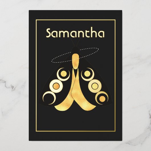 Mystical Celestial Silver and Gold Moths Folie Uitnodiging (Voorkant)