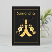 Mystical Celestial Silver and Gold Moths Folie Uitnodiging (Staand Voorkant)