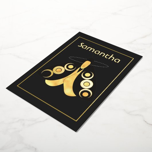 Mystical Celestial Silver and Gold Moths Folie Uitnodiging (Gedraaid)