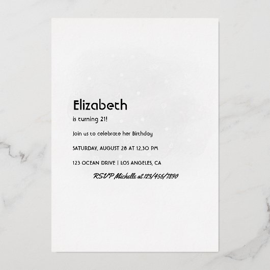 Mystical Celestial Silver Moth Folie Invitation Folie Uitnodiging (Achterkant)