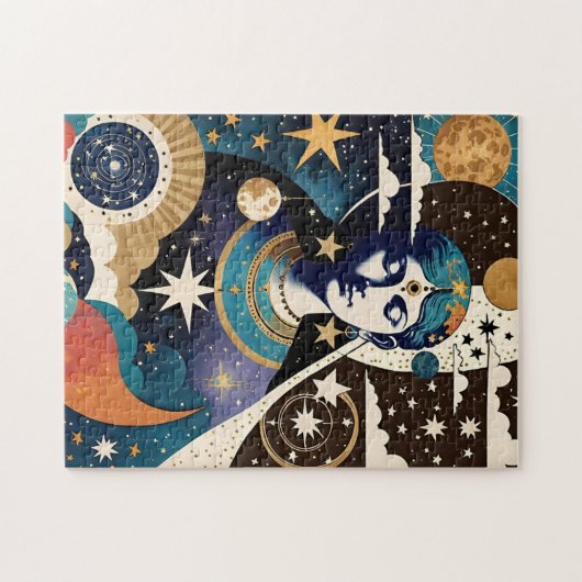 Mystical Celestial Star Goddess Night Sky Legpuzzel (Horizontaal)