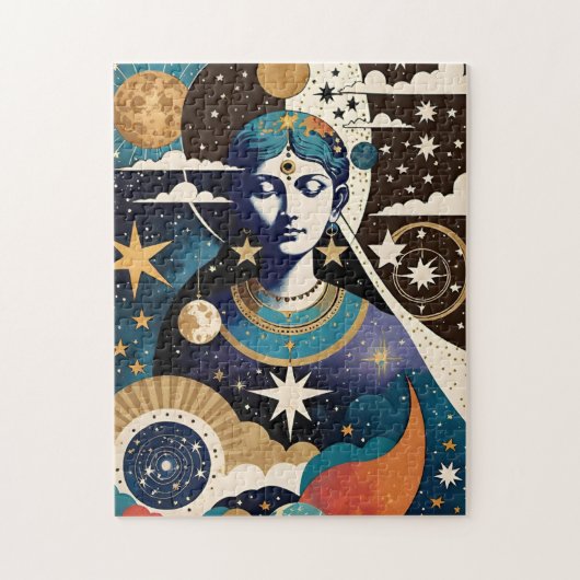 Mystical Celestial Star Goddess Night Sky Legpuzzel (Verticaal)
