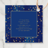 Mystical Celestial Stars Moon Phase Navy Blue Bedankjes Labels (Achterkant)