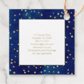 Mystical Celestial Stars Moon Phase Navy Blue Gold Bedankjes Labels (Achterkant)