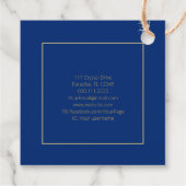 Mystical Celestial Stars Moon Phase Navy Blue Gold Bedankjes Labels (Achterkant)