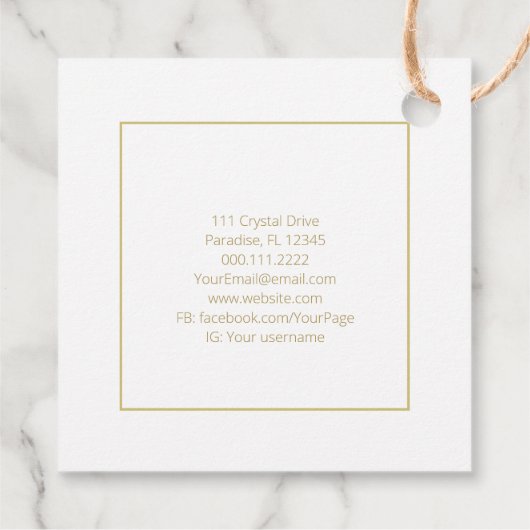 Mystical Celestial Stars Moon Phase Navy Blue Gold Bedankjes Labels (Achterkant)