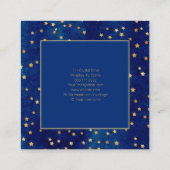 Mystical Celestial Stars Moon Phase Navy Blue Gold Vierkante Visitekaartje (Achterkant)