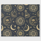 Mystical Celestial Witchcraft - Gold Botanical (2) Cadeaupapier (Vlak)