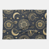Mystical Celestial Witchcraft - Gold Botanical (2) Theedoek (Horizontaal)