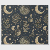 Mystical Celestial Witchcraft - Gold Botanical Cadeaupapier (Vlak)