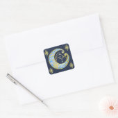 Mystical Celtic Moon Vierkante Sticker (Envelop)