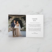 Mystical Chic Black Gold Star Moon Photo Weddensch Bedankkaart (Binnen)