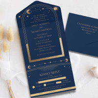 Mystical Chic Blue Gold Star-astronomische ruimte
