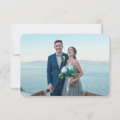 Mystical Chic Blue Silver Star Moon Photo Weddensc Bedankkaart (Achterkant)