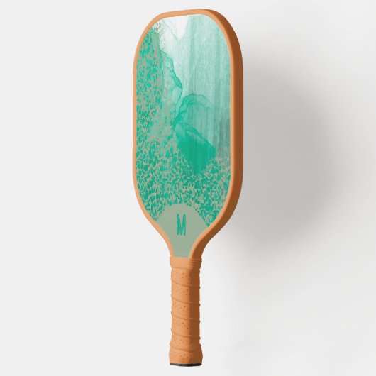 Mystical Chic Layered Jade Teal Green  Pickleball Paddle (Links)