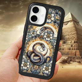 Mystical Cobra Serpent Mandala Floral Art