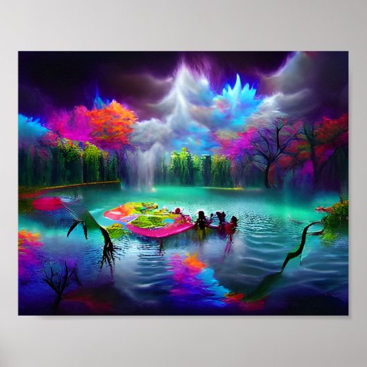 Mystical Colorful Lake Poster (Voorkant)