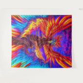 Mystical Colorful Phoenix Tapestry Wandkleed (Voorkant (horizontaal))