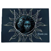 Mystical connection,  mystical woman and the lion. groot cadeauzakje (Voorkant)