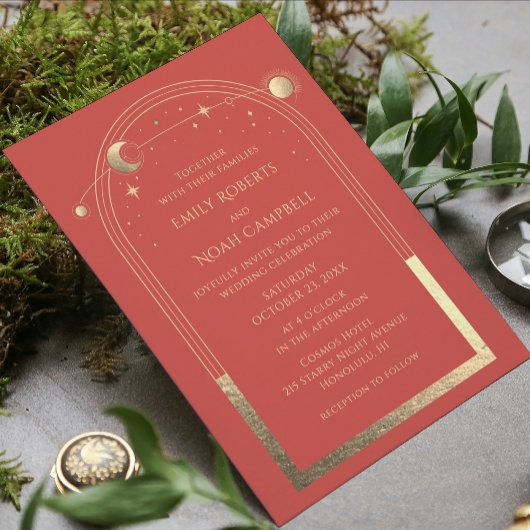 Mystical Coral Sun Star Moon Astronomie Space Kaart