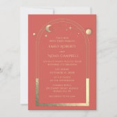 Mystical Coral Sun Star Moon Astronomie Space Kaart (Voorkant)