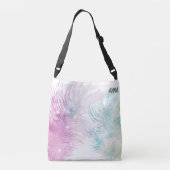 *~* Mystical Cosmic Boho Pastel Feathers Crossbody Tas (Achterkant)