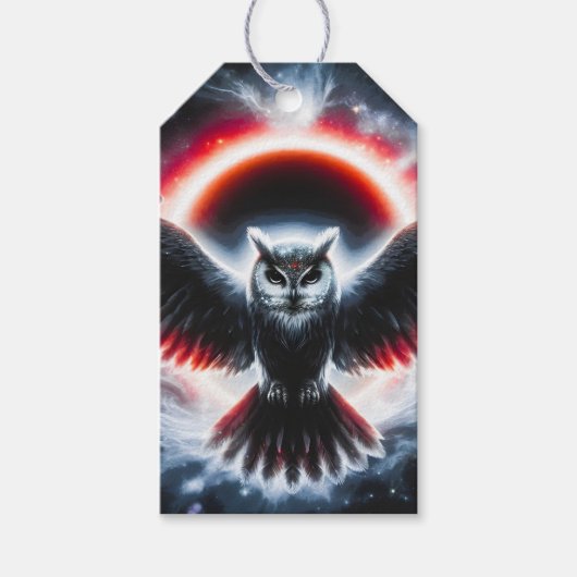 Mystical Cosmic Celestial Owl Cadeaulabel (Voorkant)