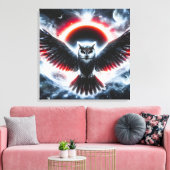 Mystical Cosmic Celestial Owl Canvas Afdruk (Insitu (Woonkamer))
