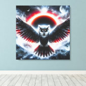 Mystical Cosmic Celestial Owl Canvas Afdruk (Insitu (Houten vloer))