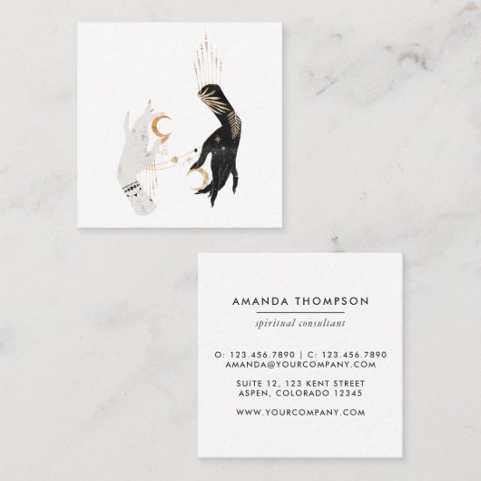 Mystical Cosmic Vierkante Visitekaartje (Voorkant / Achterkant)