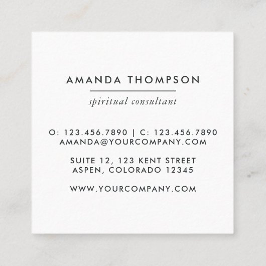 Mystical Cosmic Vierkante Visitekaartje (Achterkant)