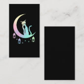 Mystical Crescent Moon Wicca Pastel Gothic Cat Visitekaartje (Voorkant / Achterkant)