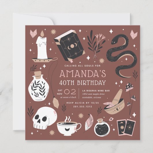 Mystical Crystal Fortune Teller Birthday Party Kaart (Voorkant)