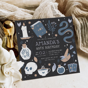 Mystical Crystal Fortune Teller Birthday Party Kaart
