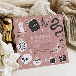 Mystical Crystal Fortune Teller Birthday Party Kaart