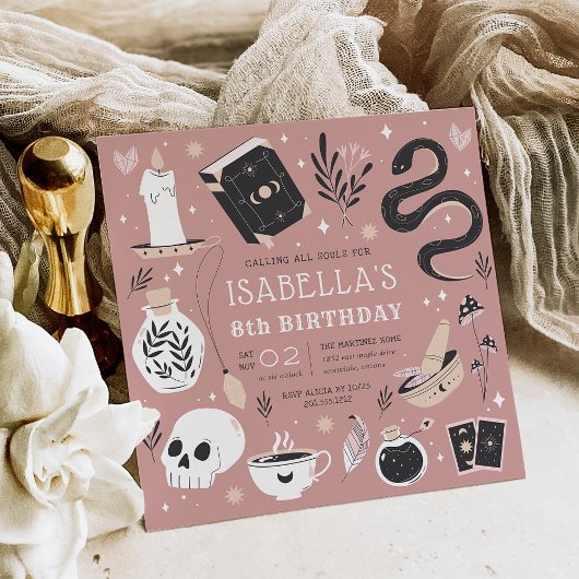 Mystical Crystal Fortune Teller Birthday Party Kaart