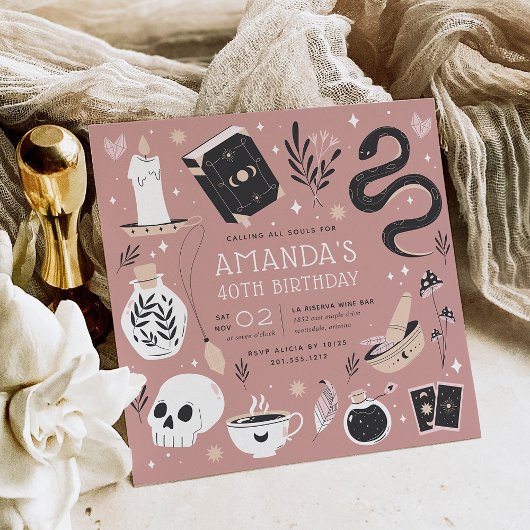 Mystical Crystal Fortune Teller Birthday Party Kaart