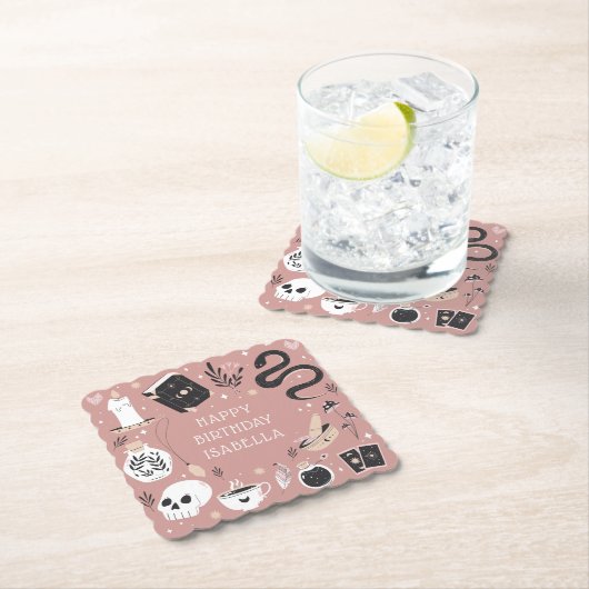 Mystical Crystal Fortune Teller Birthday Party Kartonnen Onderzetters (Insitu)