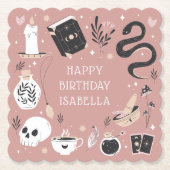 Mystical Crystal Fortune Teller Birthday Party Kartonnen Onderzetters (Voorkant)