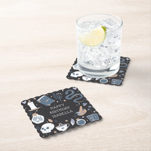 Mystical Crystal Fortune Teller Birthday Party Kartonnen Onderzetters (Insitu)