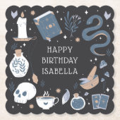 Mystical Crystal Fortune Teller Birthday Party Kartonnen Onderzetters (Voorkant)