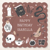 Mystical Crystal Fortune Teller Birthday Party Kartonnen Onderzetters (Voorkant)