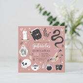 Mystical Crystal Fortune Teller Quinceanera Kaart (Staand voorkant)