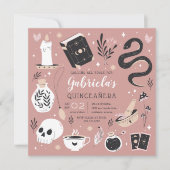 Mystical Crystal Fortune Teller Quinceanera Kaart (Voorkant)