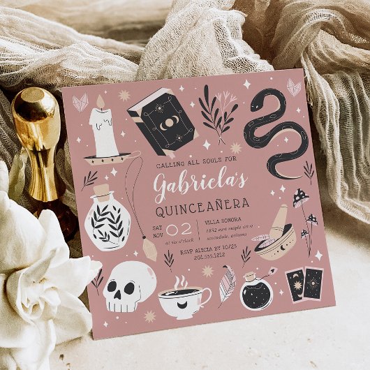 Mystical Crystal Fortune Teller Quinceanera Kaart