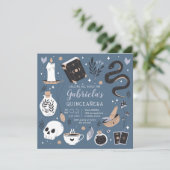 Mystical Crystal Fortune Teller Quinceanera Kaart (Staand voorkant)