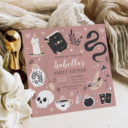 Mystical Crystal Fortune Teller Sweet Sixteen Kaart