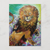 Mystical Crystal Lion Painting "New Worlds" Briefkaart (Voorkant)
