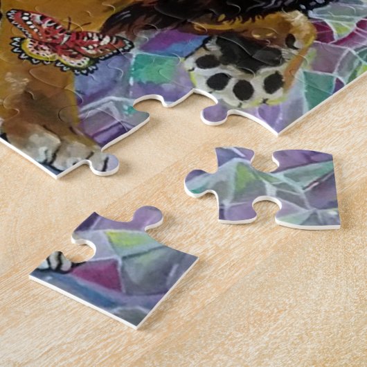 Mystical Crystal Lion Painting "New Worlds" Jigsa Legpuzzel (Zijkant)