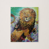Mystical Crystal Lion Painting "New Worlds" Jigsa Legpuzzel (Verticaal)